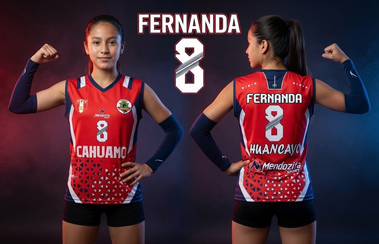Jugadora de CAHUAMO de espaldas mostrando el uniforme oficial