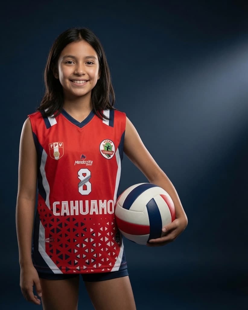 Jugadora de CAHUAMO en retrato promocional del club